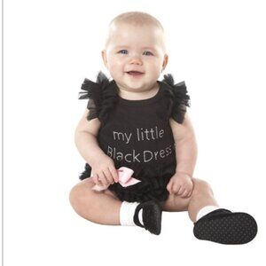 NWT Ganz Baby My Little Black‎ Dress Onesie in black Size M (6-12months)
